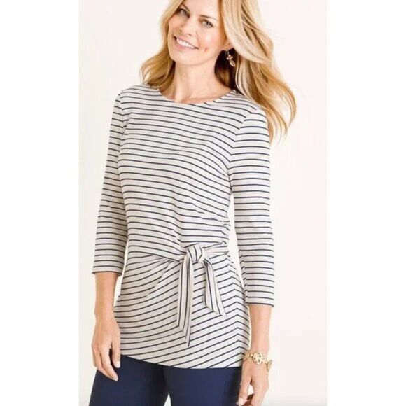 Chico's Tops - Chico's Tunic Size 1 (8) Stripe Stretch Lightweight